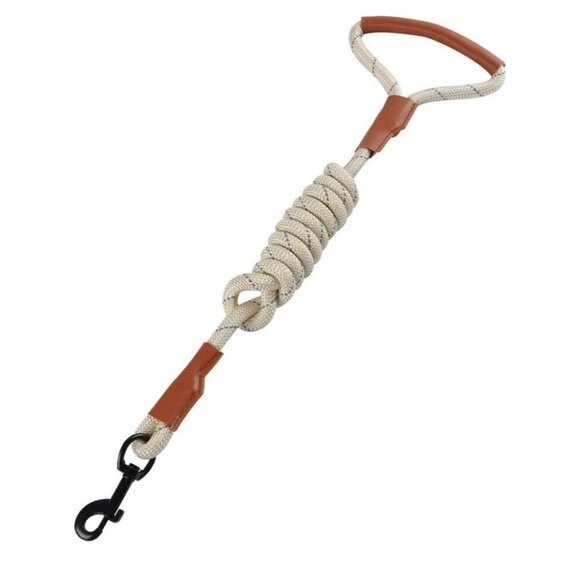 Heavy Duty Nylon Rope Dog Leash 5ft White and Brown Pet Leash Lead with Grip NEW - Picture 11 of 11